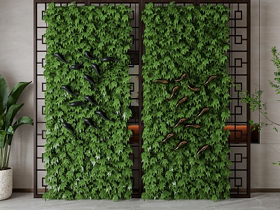 New Chinese plant wall partition 3d model