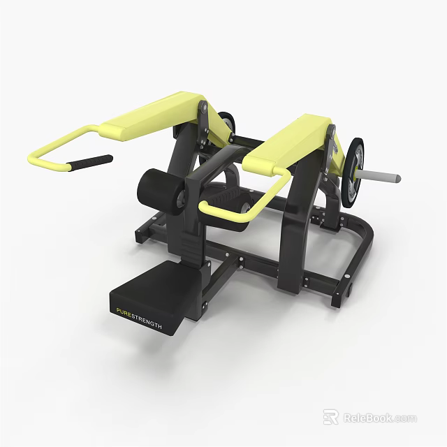 Professional Multifunctional Fitness Equipment Yellow And Black Design With Adjustable Seat Handles And Pedals 3d model 