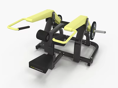 Professional Multifunctional Fitness Equipment Yellow And Black Design With Adjustable Seat Handles And Pedals 3d model