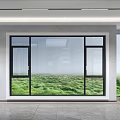 Modern Furniture Showroom With Open Space Glass Windows And Indoor Plants