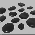 Outdoor Landscape Seats Designed With Black Pebble Elements For Garden Spaces