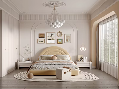 Cream Children's Room Modern Children's Room 3d model