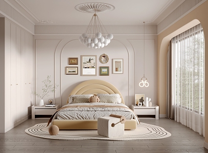 Cream Children's Room Modern Children's Room 3d model