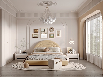 Cream Children's Room Modern Children's Room 3d model