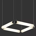 Modern Linear Geometric Chandelier With White Tubes And Black Connectors Design