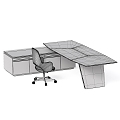 Modern Table and Chair Combination Table and Chair Office Baxter Collet 3d model