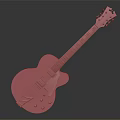 Classic Red Semi Hollow Body Electric Guitar With F Hole And Inlaid Fretboard Design
