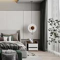 Modern Bedroom Interior Design With Green Bench Nightstands Decorative Pillows And Pendant Light
