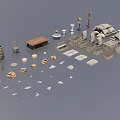 Box Bag Items 3d model
