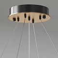 Modern Elegant Chandelier with Gold Metal Ring Transparent Glass Shade and White Globe Bulb