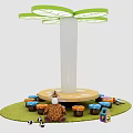 Cartoon mushroom tree modeling 3d model