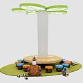 Cartoon mushroom tree modeling 3d model