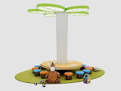 Cartoon mushroom tree modeling 3d model