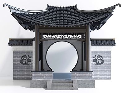 New Chinese style pavilion landscape architecture 3d model