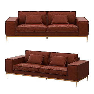 Nordic simple double sofa 3d model