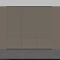 Modern Beige Wall Paneling With Grid Pattern Design At The Bottom 3d model