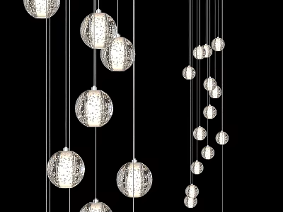 Modern Spherical Pendant Lights With Metal Hollow Design For Interior Lighting Decor 3d model