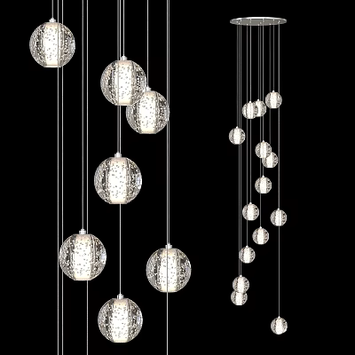 Modern Spherical Pendant Lights With Metal Hollow Design For Interior Lighting Decor 3d model
