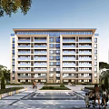 Modern Residential Building Simple Multi-storey Residence 3d model