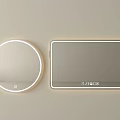 Round And Rectangular LED Lighted Mirrors With Digital Time Date