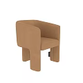 Modern Leather Accent Chair With Brown And Black Colors And Armrest Design