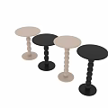 Stylish Modern Beige And Black Coffee Tables With Spherical Base Design 3d model
