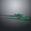 Green Tactical Sniper Rifle With High Precision Scope And Modern Design
