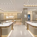 China Gold China Jewelry Jewelry Store With Illuminated Facade Glass Doors And Display Cases