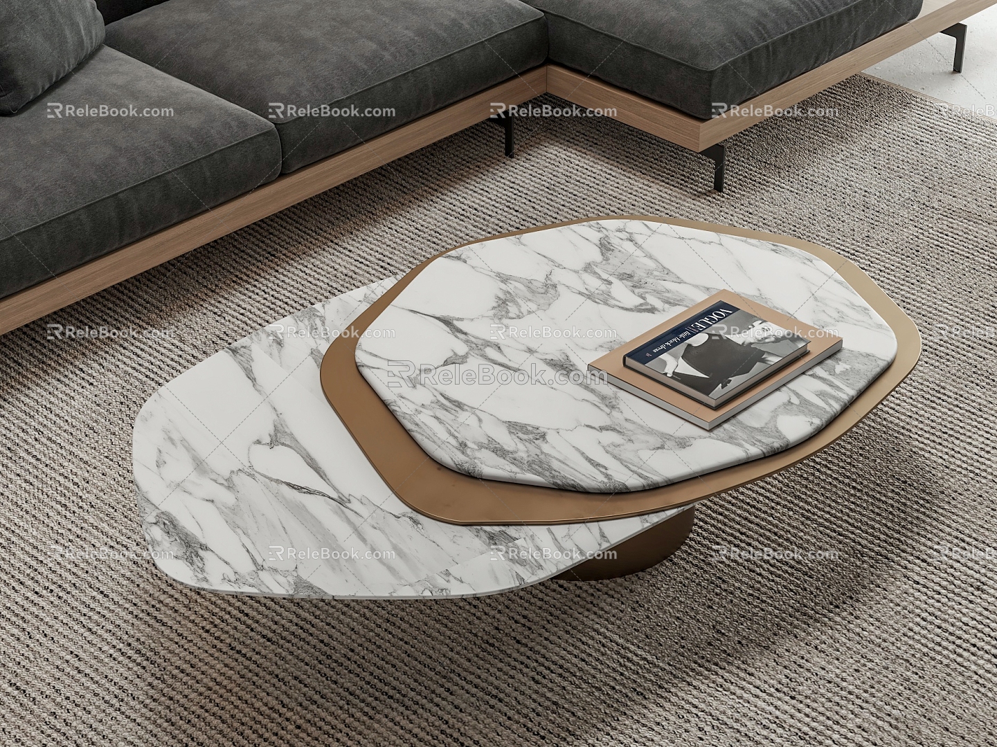 Modern Coffee Table Combination Coffee Table Marble Coffee Table 3d model