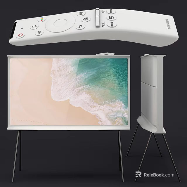 Projection Monitoring System Featuring Remote Control Projector Screen And Stand Setup 3d model 