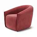 Modern Red Single Sofa With Curved Arms And Comfortable Upholstered Design 3d model
