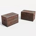 Two Vintage Wooden Boxes With Rustic Texture And Weathered Surface 3d model