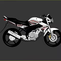 Sleek White Motorcycle With Black Seat Red Stripes Modern Design And Alloy Wheels