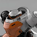 Intelligent Mechanical Robot Model With Orange Gray Armor And Dual Angle