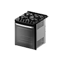 Black Gas Stove Oven with Glass Door Control Knobs Modern Kitchen Appliance