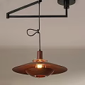 Modern Hanging Pendant Chandelier With Wooden Double Disc Shade And Metal Hook Illuminated Bulb