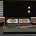 Middle Ancient Double Bedside Cabinet 3d model