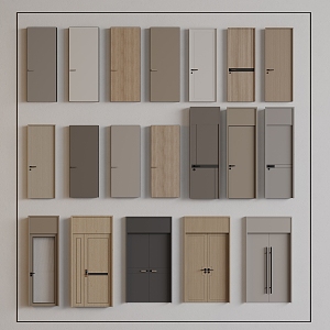 Modern Door Combination Single Door Room Door Entry Door Mother Door Security Door Kitchen Door Changhong Glass Door 3d model