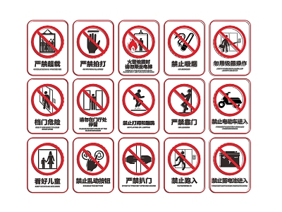 Safety Warning Signs Pay Attention to Safety Prohibitions Signs Prohibitions Signs Safety Signs Safety Warning Signs Icons Public Signs 3d model