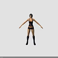 Stylish 3D Female Anime Character With Short Hair Black Vest Shorts And Long Boots