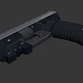 Modern Semi Automatic Pistol With Metal Slide Black Textured Grip And Trigger 3d model