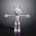 Adorable Rabbit Character Doll With White Body Pink Ears And Rainbow Striped Socks 3d model