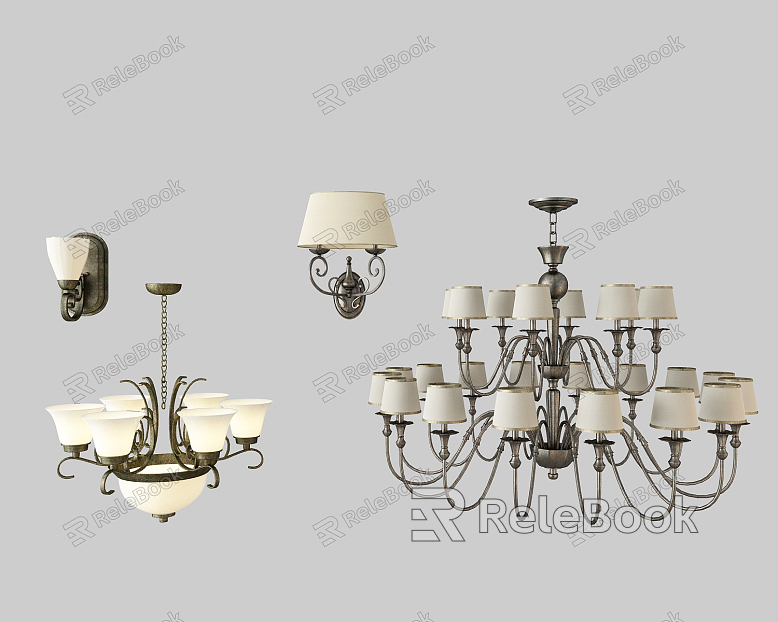 American lamp combination chandelier wall lamp combination model