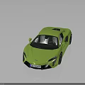 Green Modern Sports Car With Sleek Design And Black Wheels On Dark Background With Reflection