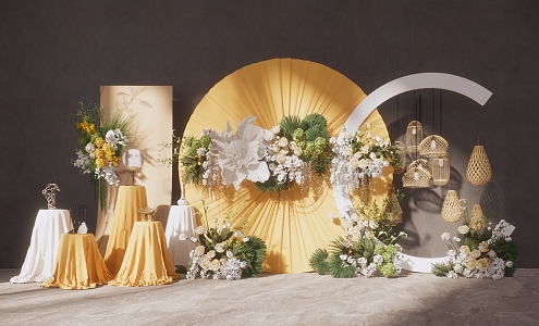 Modern Meichen Wedding Welcome Area 3d model