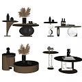 Elegant Modern Coffee Tables With Metal Frames Marble Tops And Decorative Trays