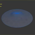 Disc Shaped Metallic Flying Saucer With Blue Glowing Ring And Reflection 3d model
