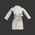 Elegant White Kimono Style Robe With Long Sleeves And Waist Sash