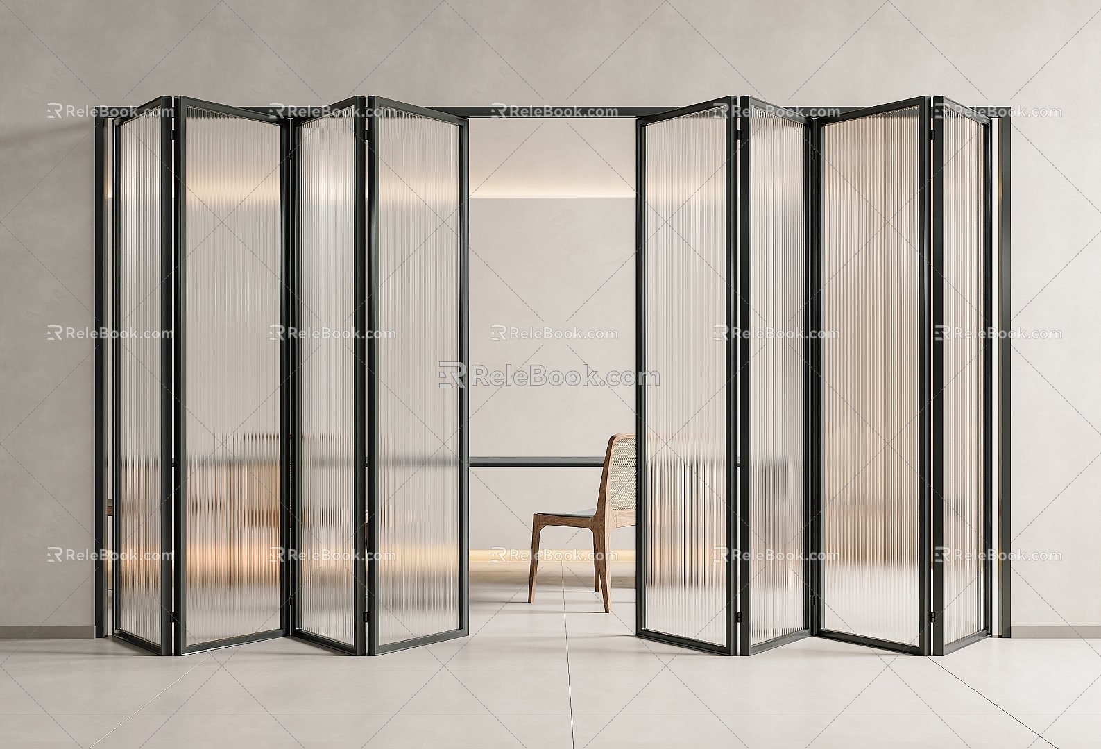 Modern folding door glass door glass folding door Changhong glass folding door kitchen folding door folding door balcony folding door 3d model