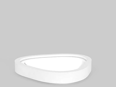 Modern White Round Ceiling Light with Sleek Minimalist Design and Smooth Surface 3d model